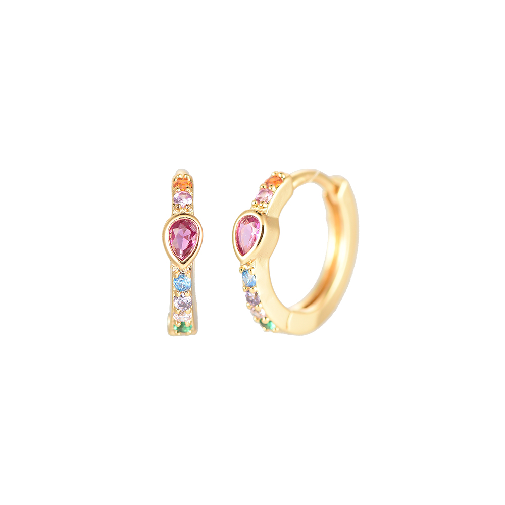 Rainbow Droplet Gold-plated Earrings