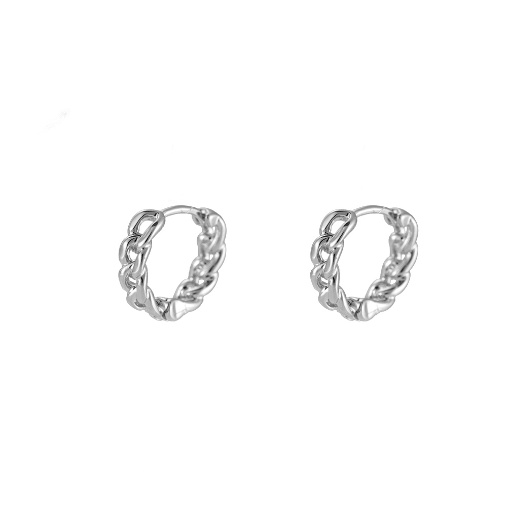 Tiny Narrow Simple Chain Plated Earring