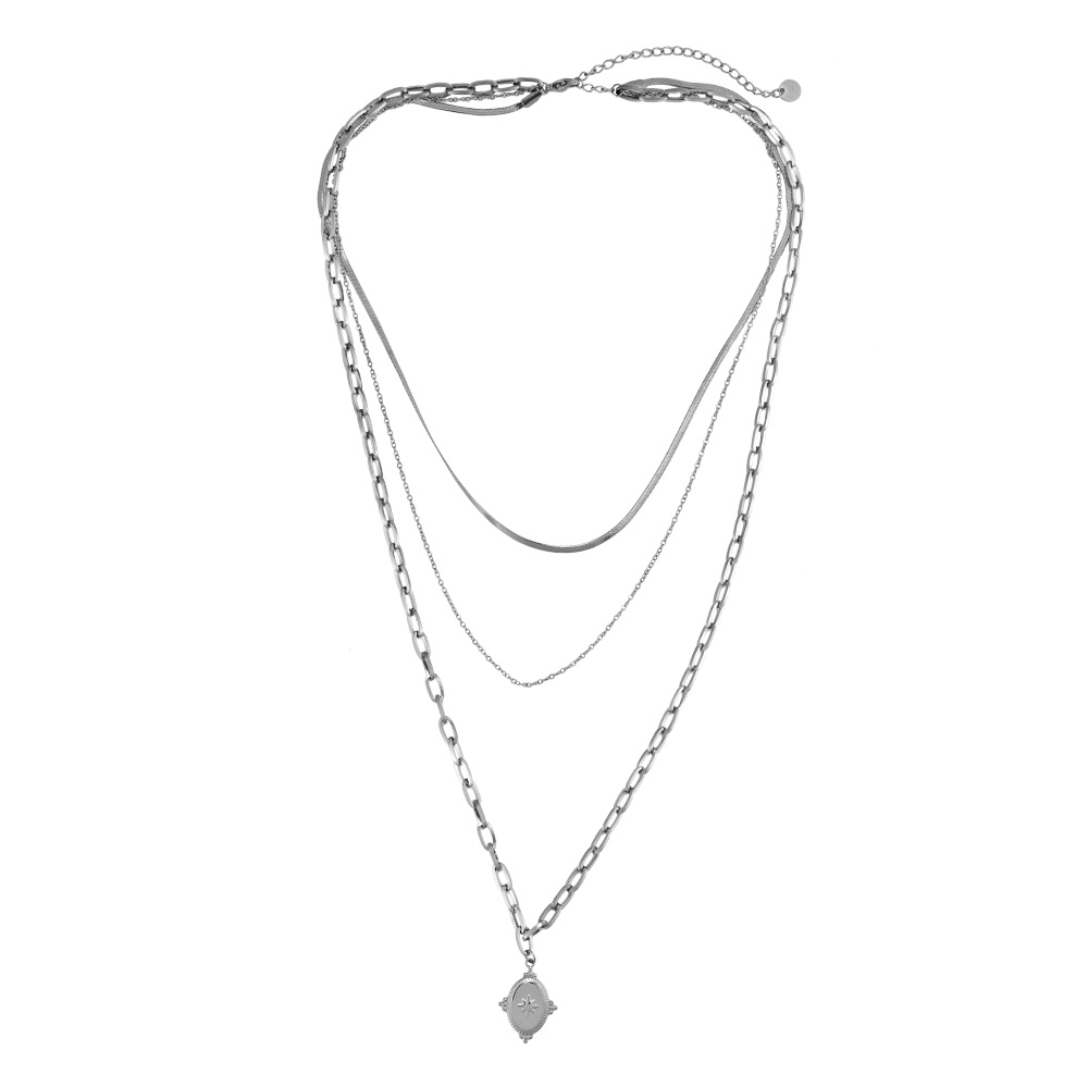 Elisa 3 Layer Stainless Steel Necklace