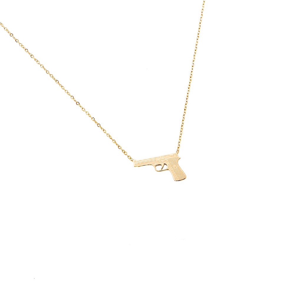 Classic Pistol Stainless Steel Necklace
