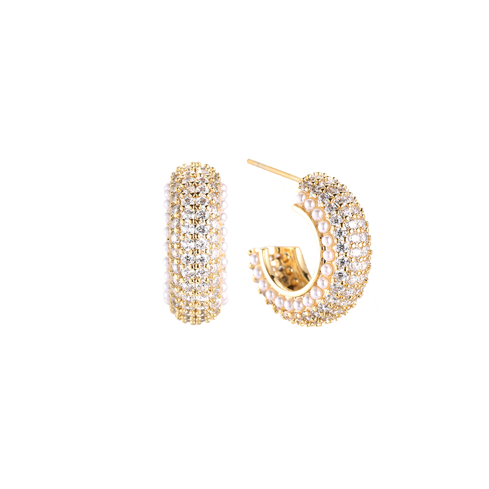 Scaly Diamond Curl Gold-plated Creole