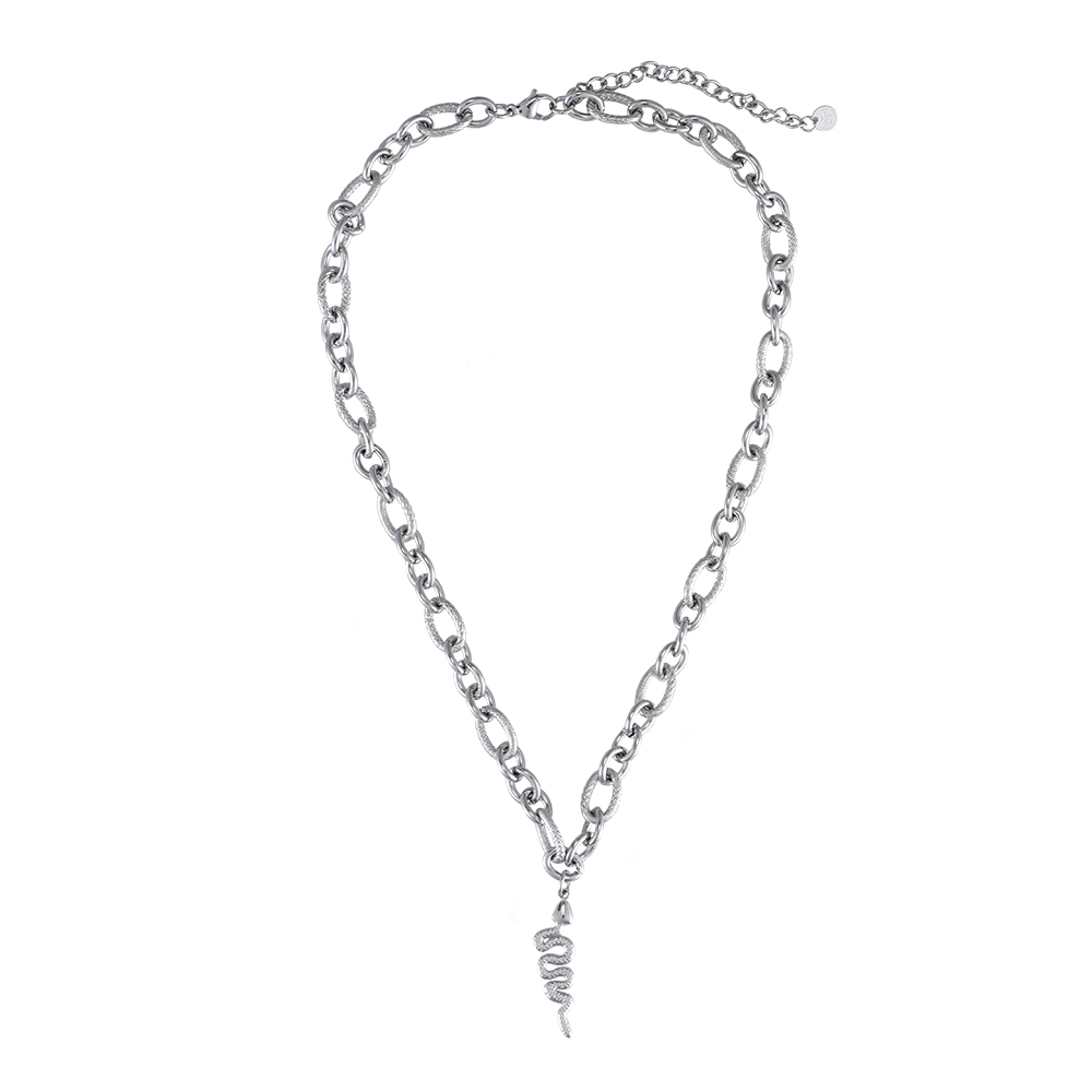 Triangle Head Snake Stainless Steel Necklace
