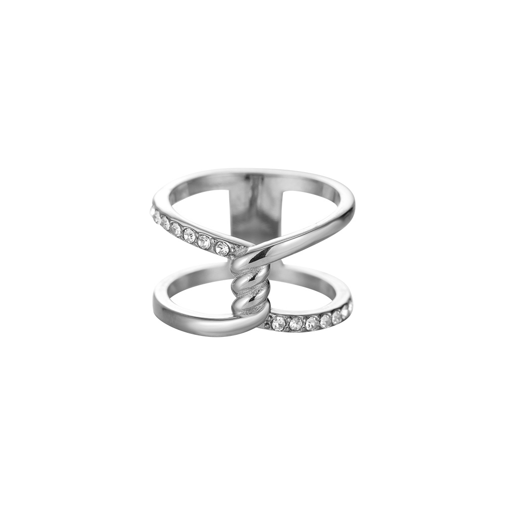 Verzwickte Diamond Edelstahl Ring