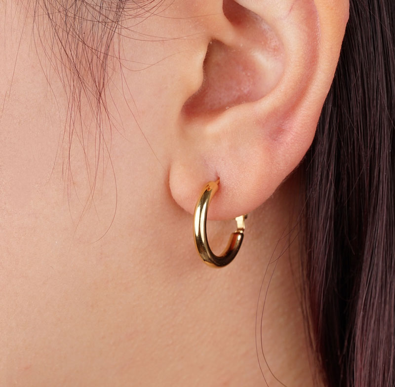 Clean Shiny Loop Stainless Steel Earrings