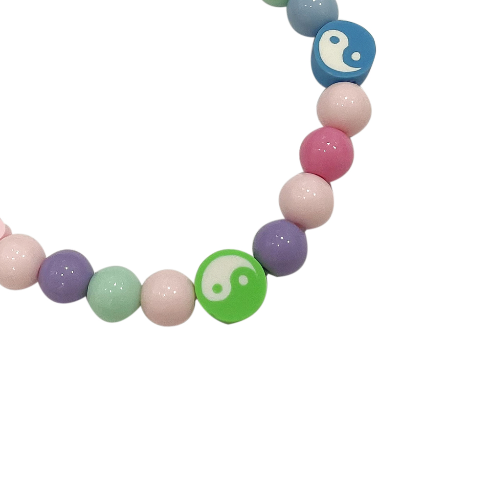 Colorful Yin Yang Beads Elastic Armband