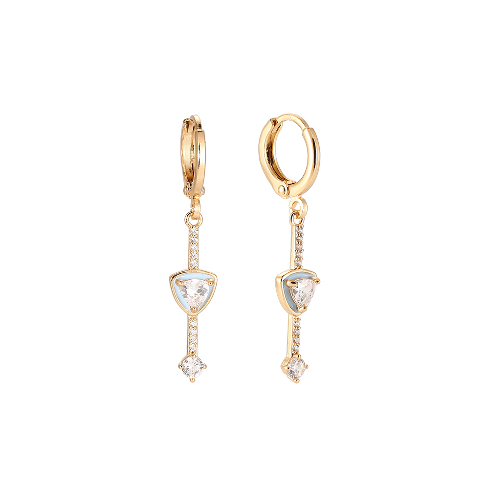Rotary Arc Diamond Gold-plated Earrings