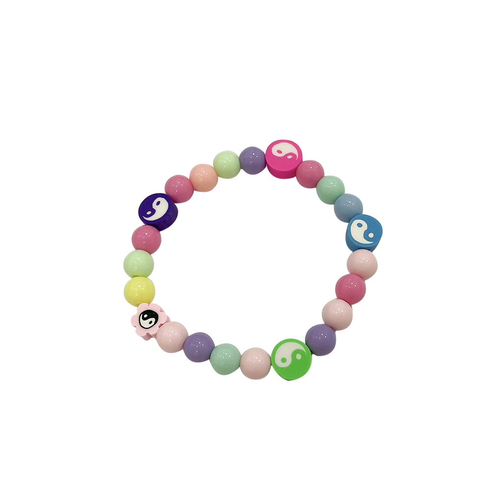 Colorful Yin Yang Beads Elastic Bracelet