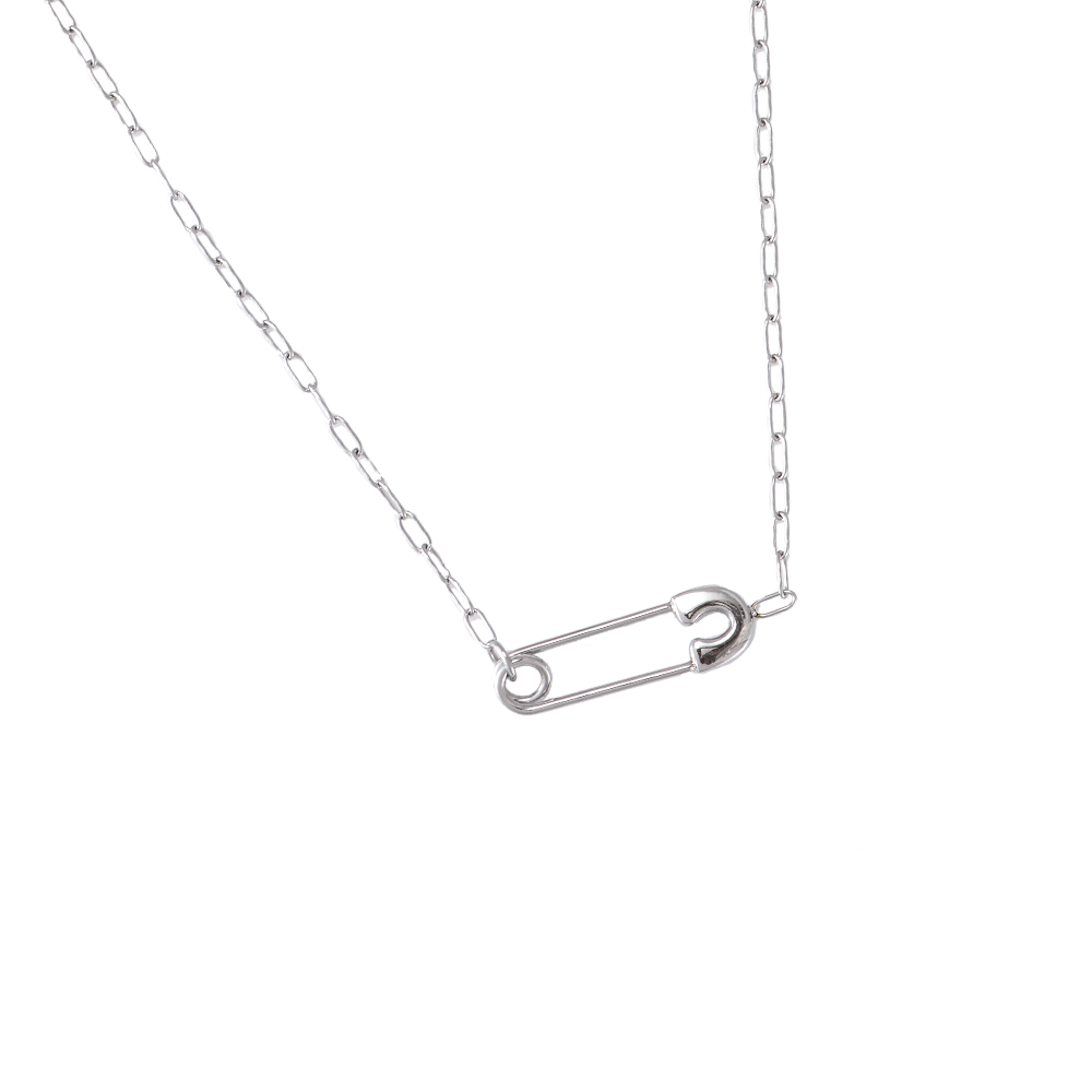 Big Safety Pin Stainless Steel Necklace