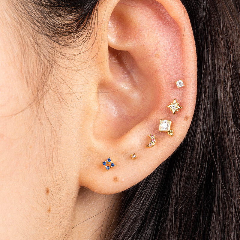 Extra Tiny Diamond Plated Earrings