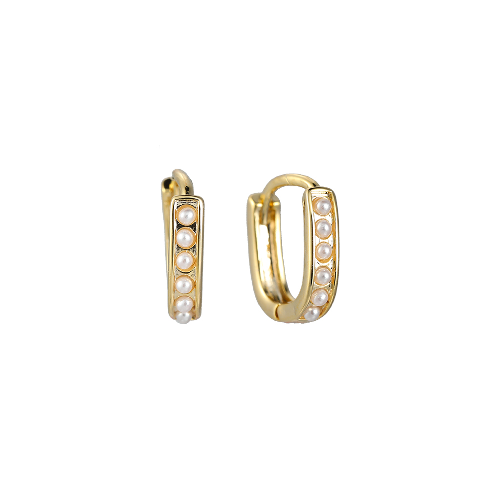 6 Mini Pearls Square Plated Earring