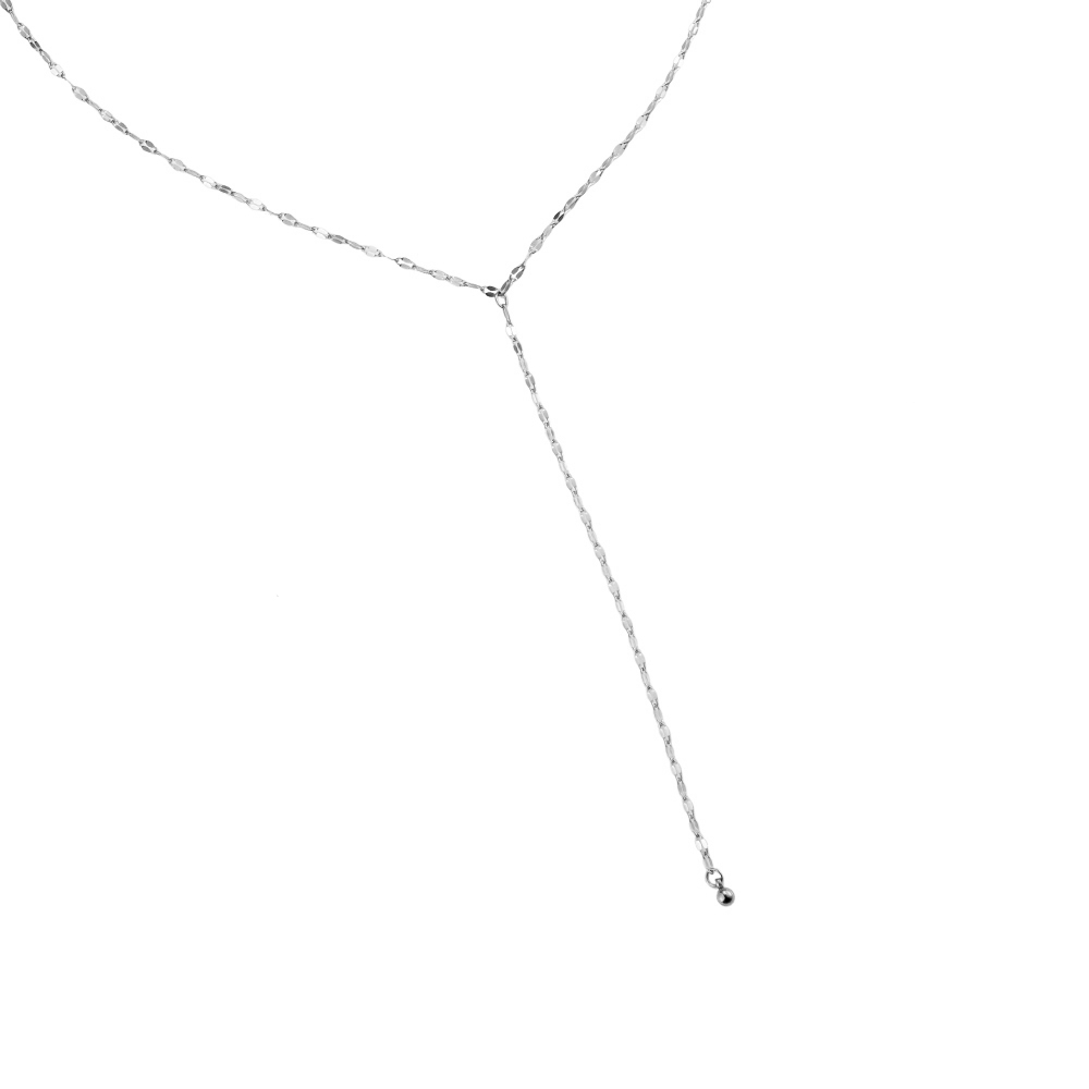 Pebble & Y Chain Stainless Steel Necklace