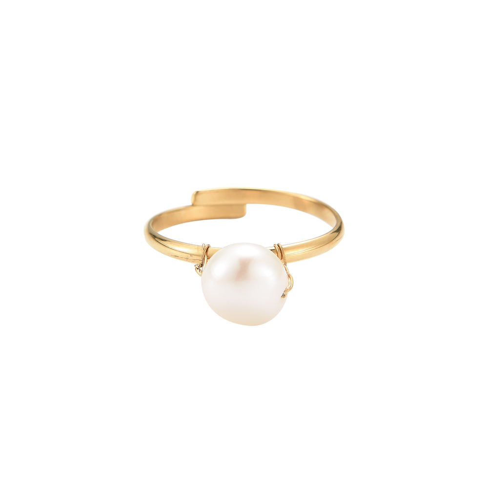 Romance Pearl Handmade Edelstahl Ring 