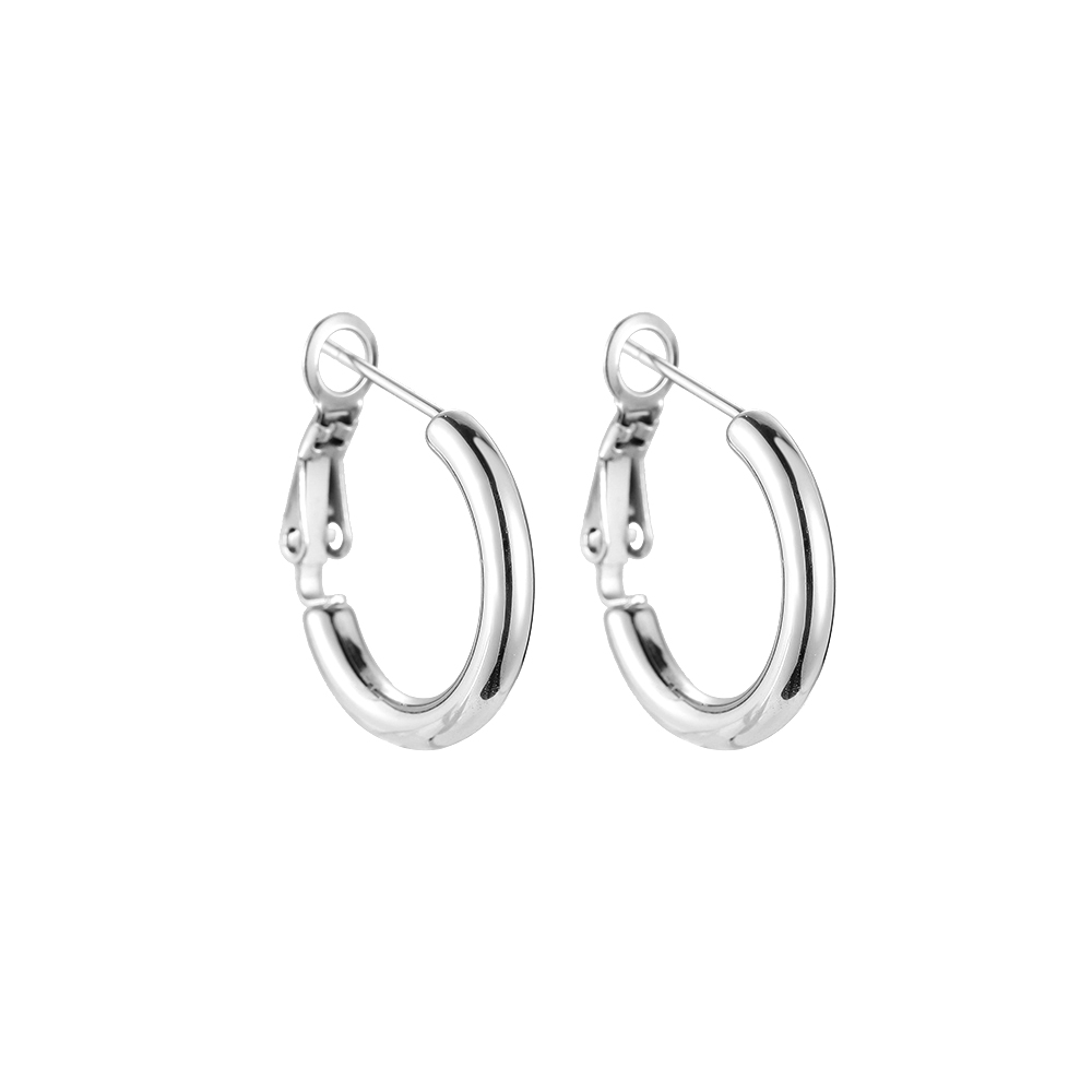 Clean Shiny Loop Stainless Steel Earrings