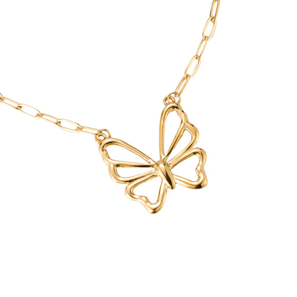Simple Butterfly Stainless Steel Necklace