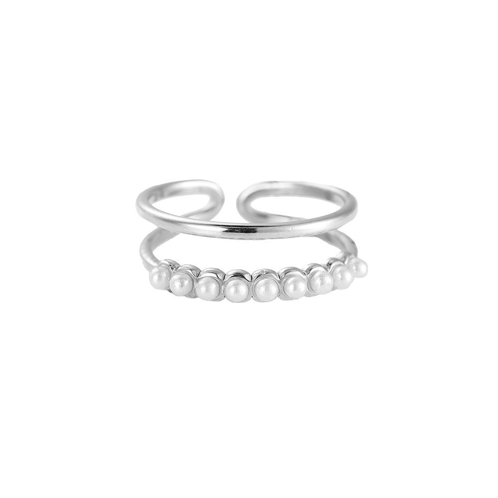 Tiny Pearl 2 Layer Stainless Steel Ring