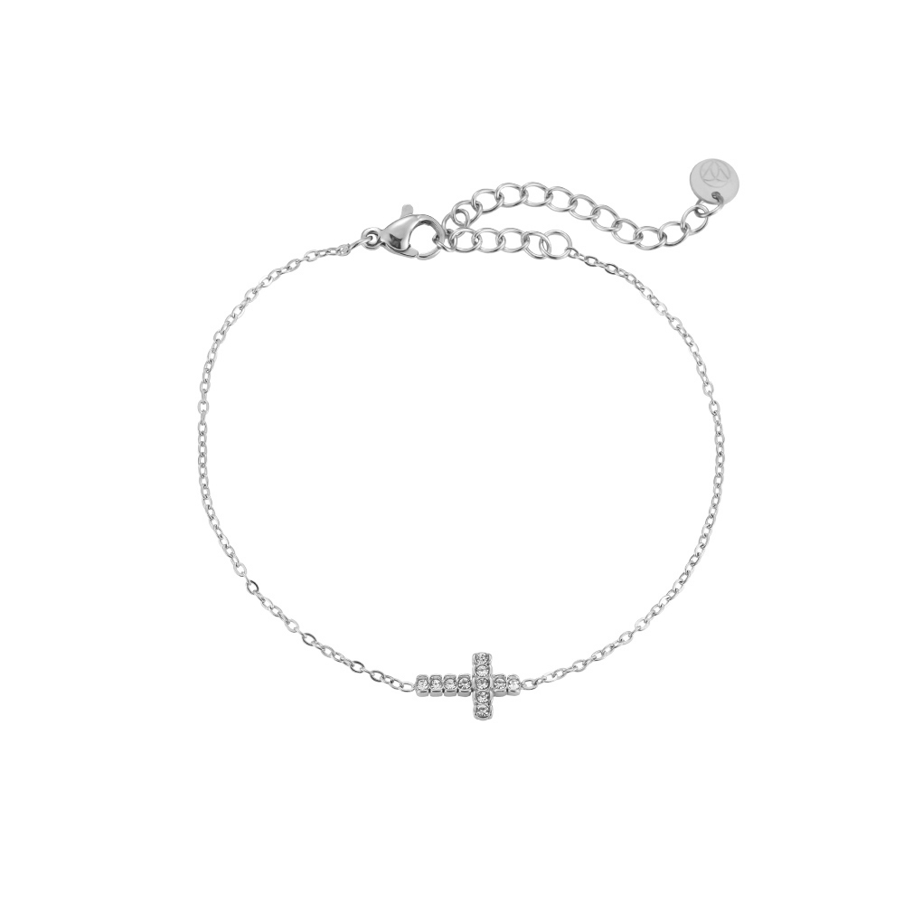 Simple Shining Cross Stainless Steel Bracelet