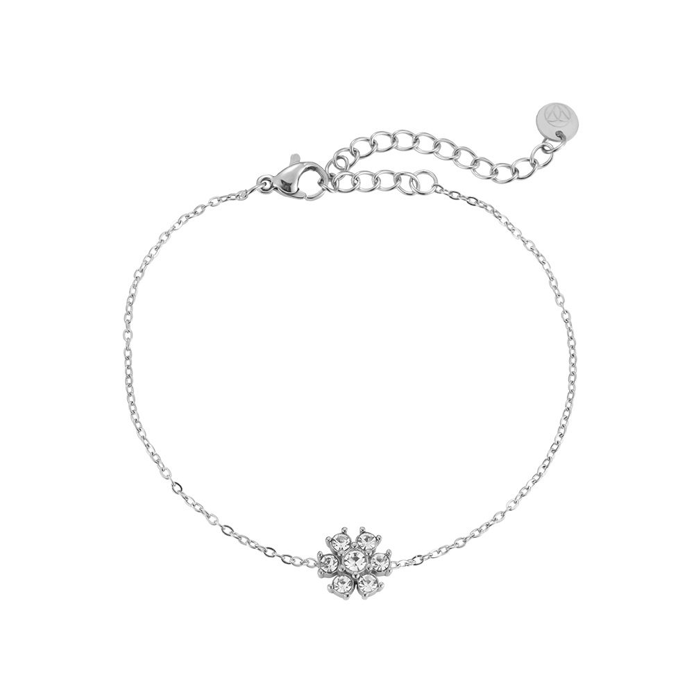 Hexaflower Diamond Stainless Steel Bracelet