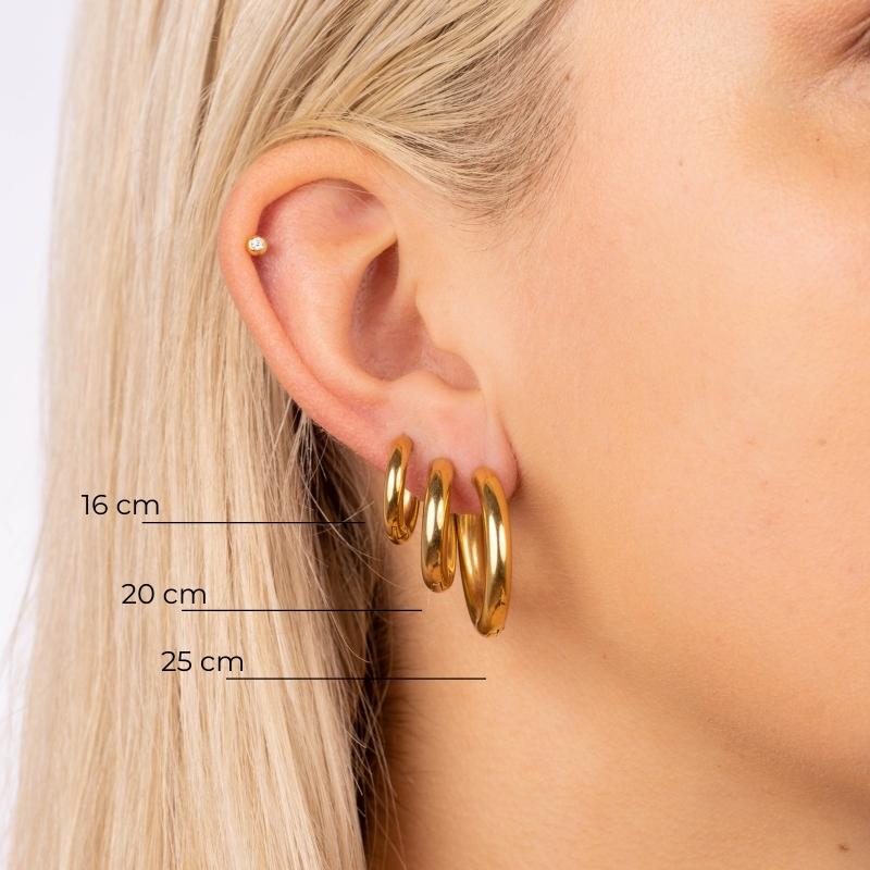 16mm Simple Hoop Stainless Steel Earrings