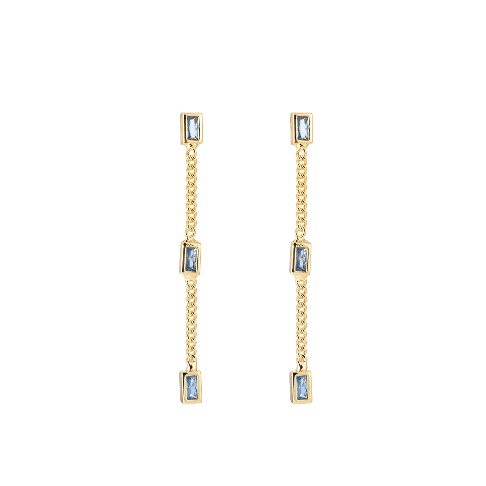 3 Hanging Cubes Plated Earrings