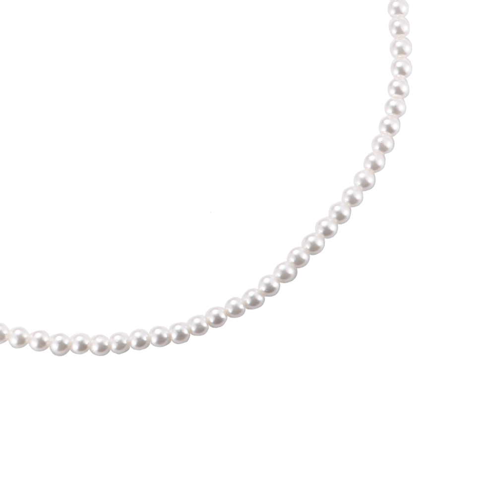 4mm Long Perfect Pearl Stainless Steel Necklace