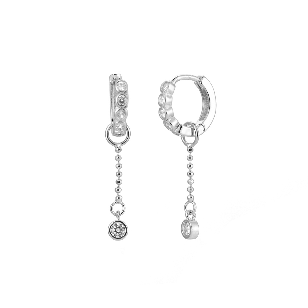 Diamonds & Ball Chain Plated Earrings