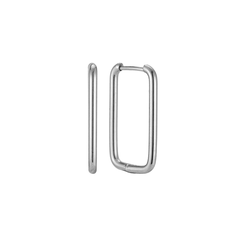 Simple Quadrat Stainless Steel Earrings
