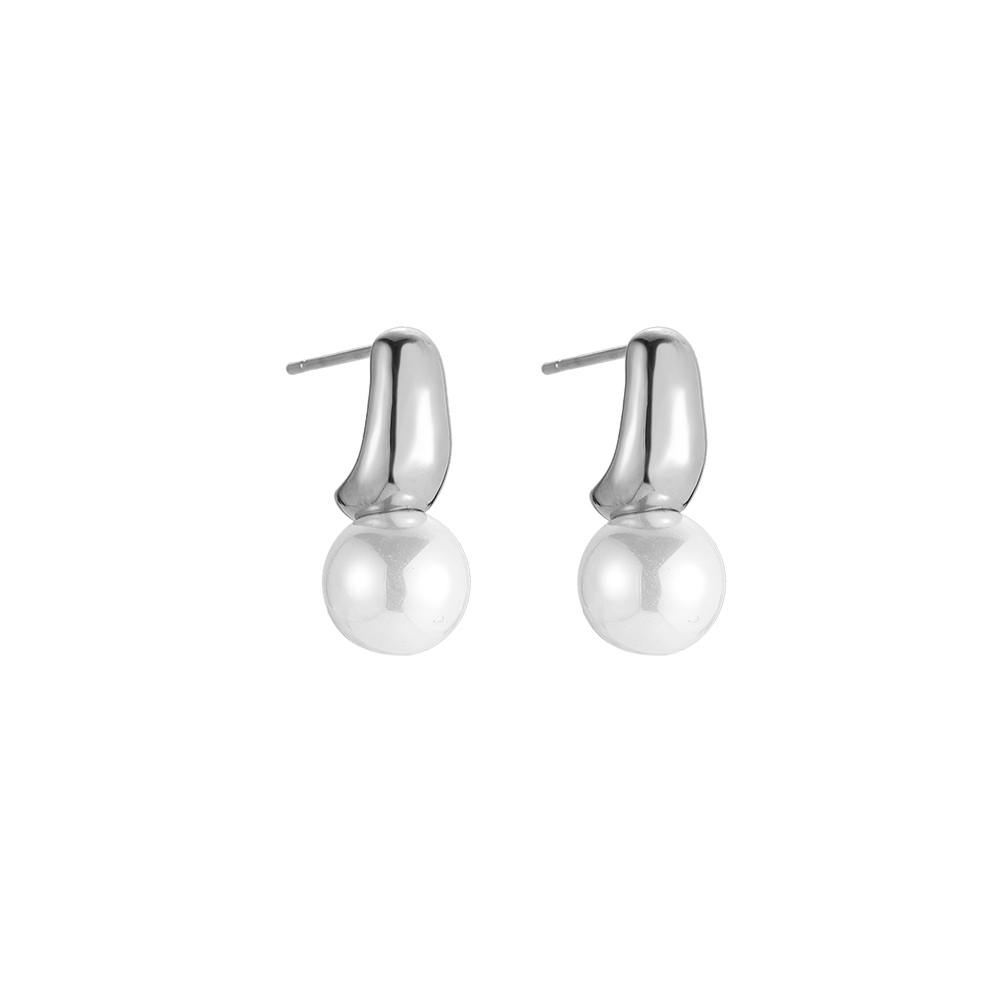 Pearl Lantern Stainless Steel Earrings