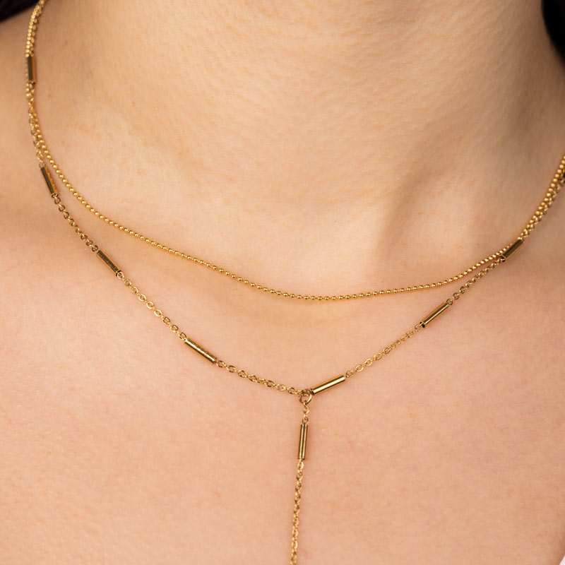 Simple Grain Stainless Steel Necklace