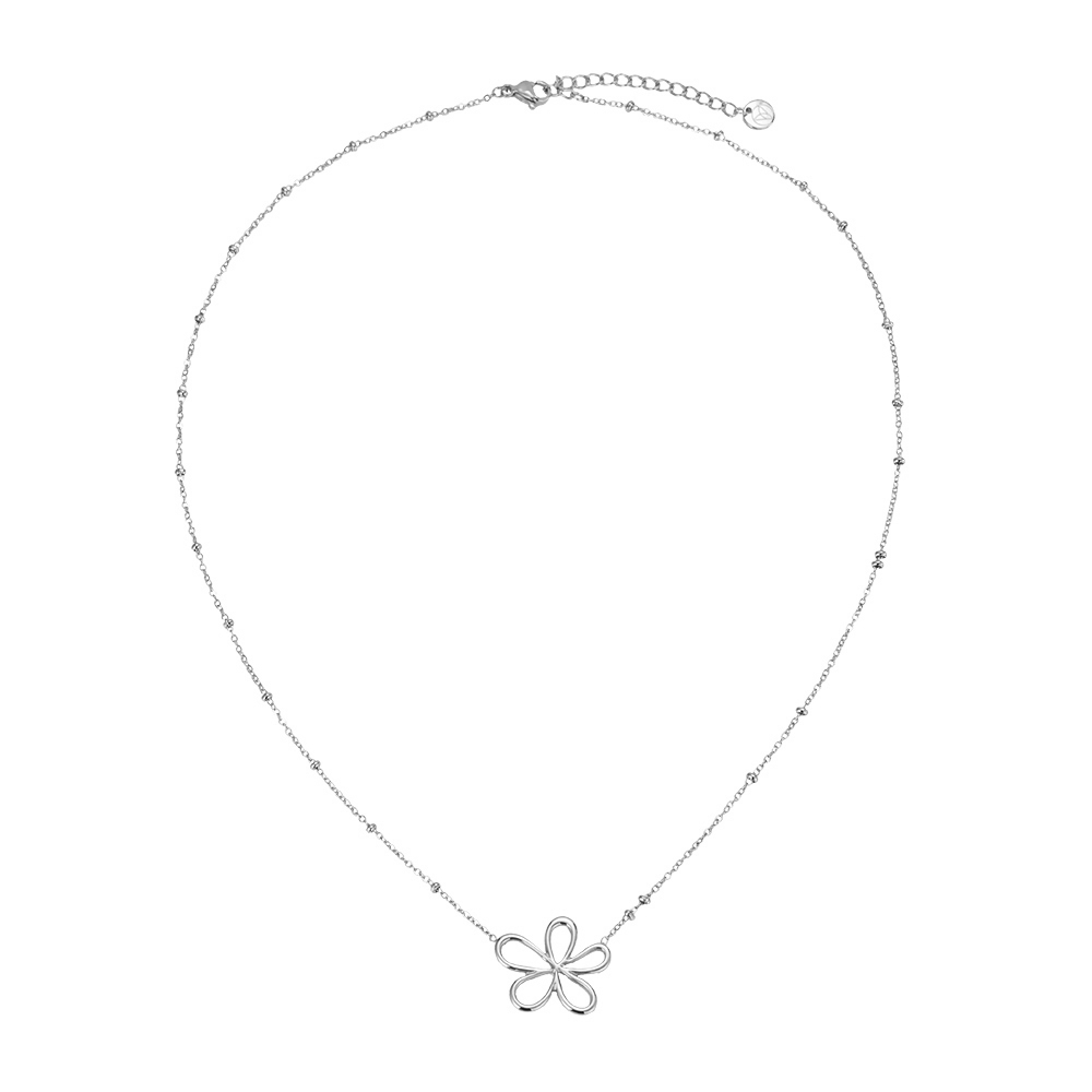 Simple Flower Edelstahl Halskette