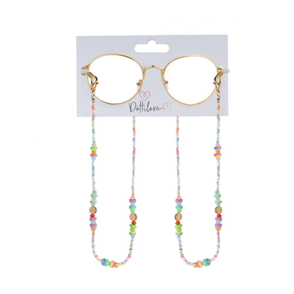 Golden Daisy Colorful Beads Glasses Chain