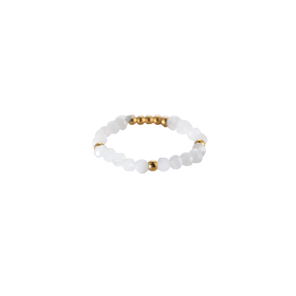 Quartz Semi-Precious Gemstone Edelstahl Ring 