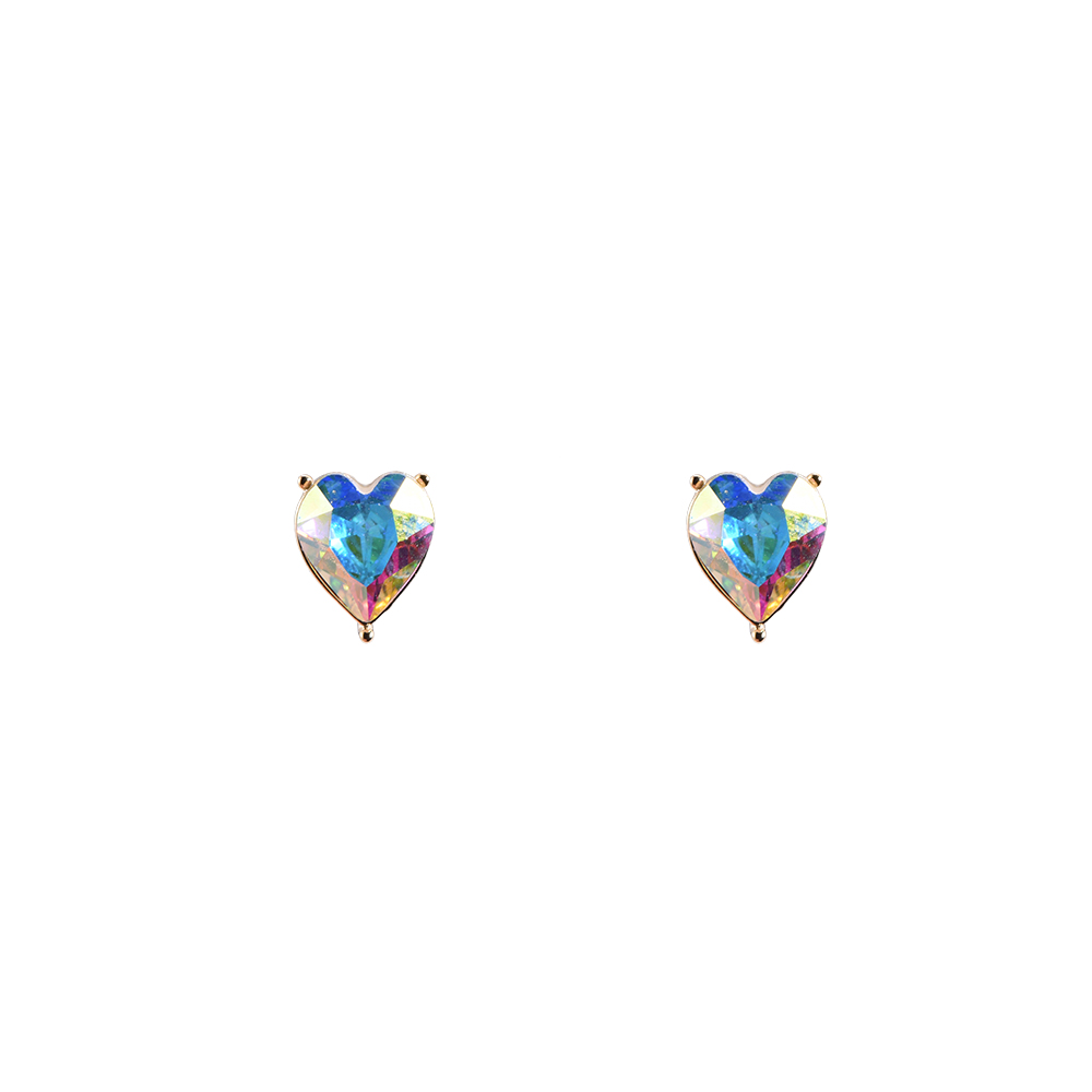 Colorful Mysty Heart Plated Earring