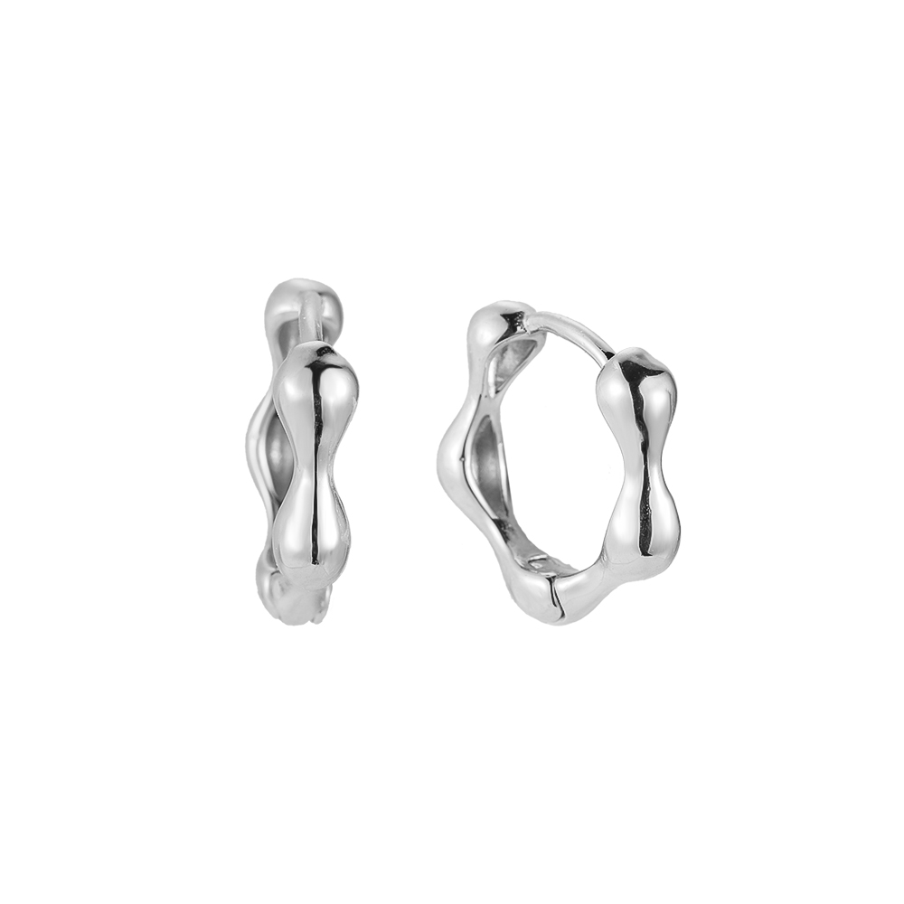 Bubbly Cog Hoop Stainless Steel Earrings