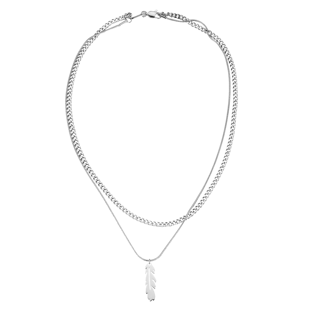 Cool Feather 45cm Stainless Steel Necklace