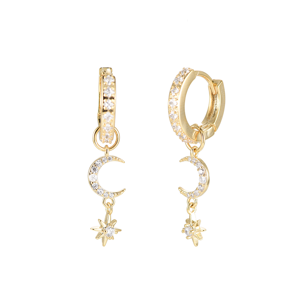Harmony Moon & Star Plated Earrings | Gold | 122262.80