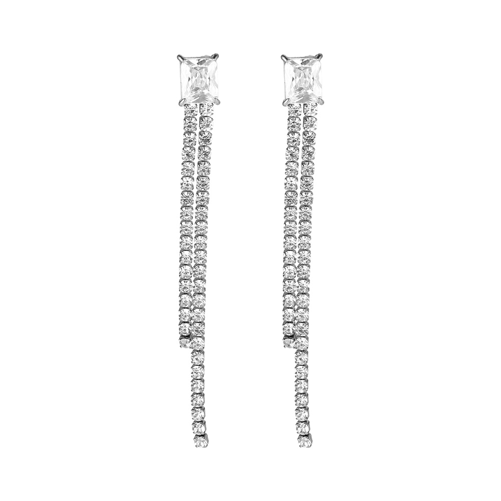 Diamond Fall Twin Stainless Steel Earrings