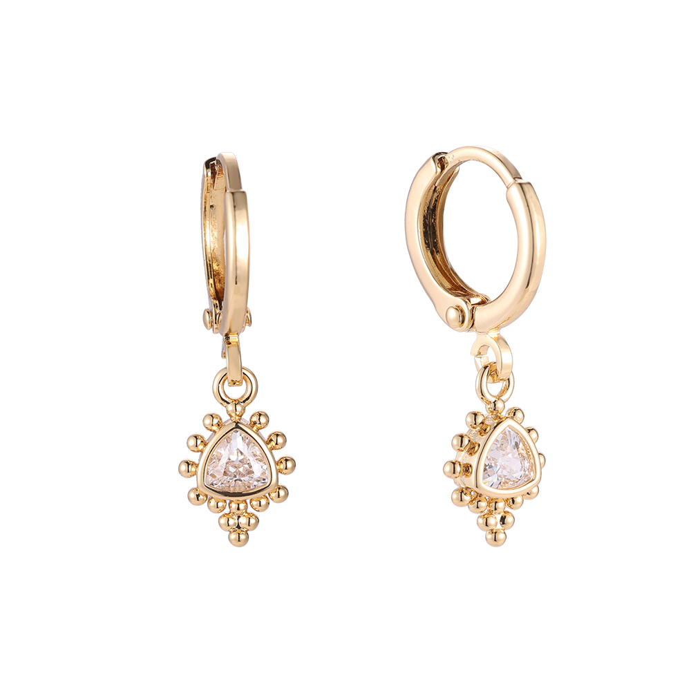 Rotary Diamond & Grapes Gold-plated Earrings