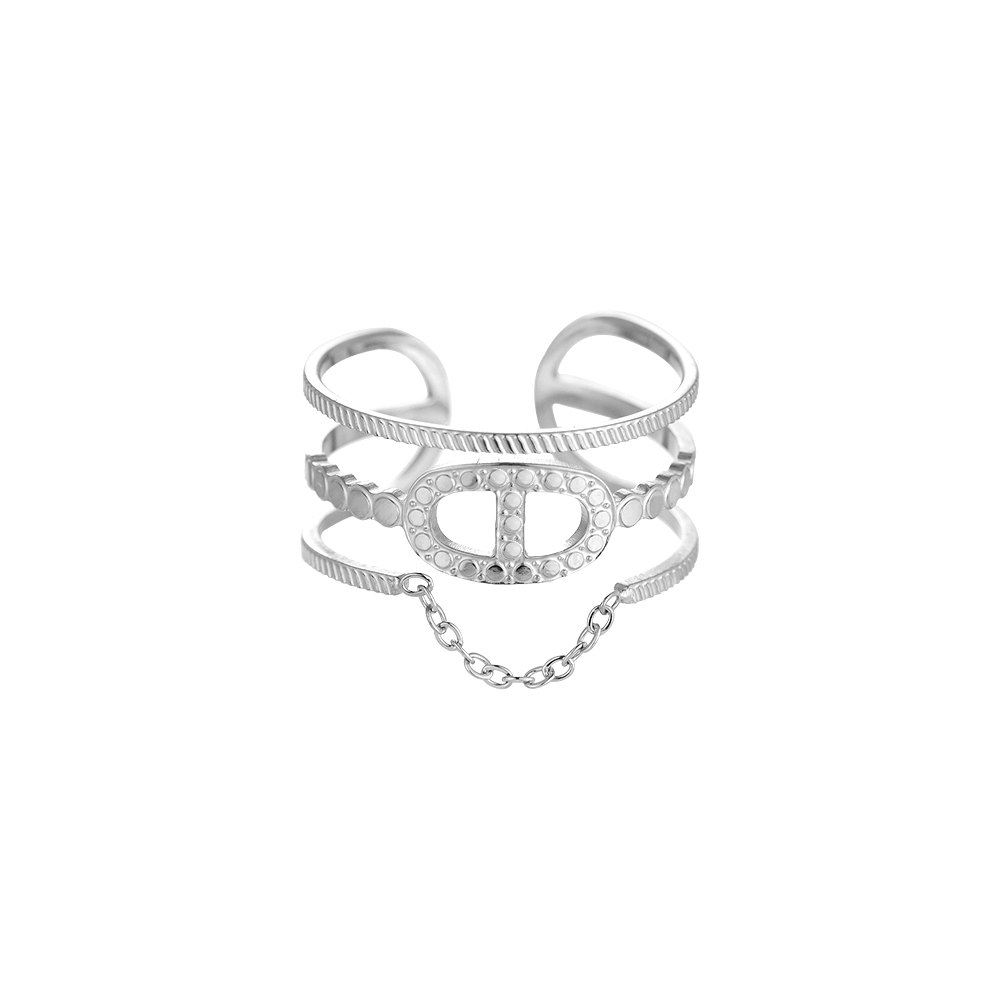 Ornamental Nose  Chain Edelstahl Ring