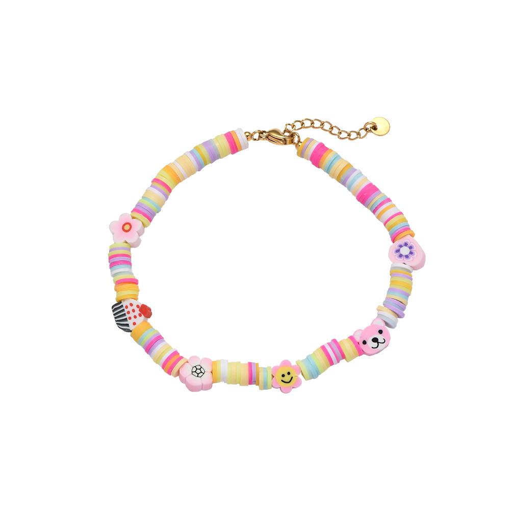 Pink Bear Beads Fußkette