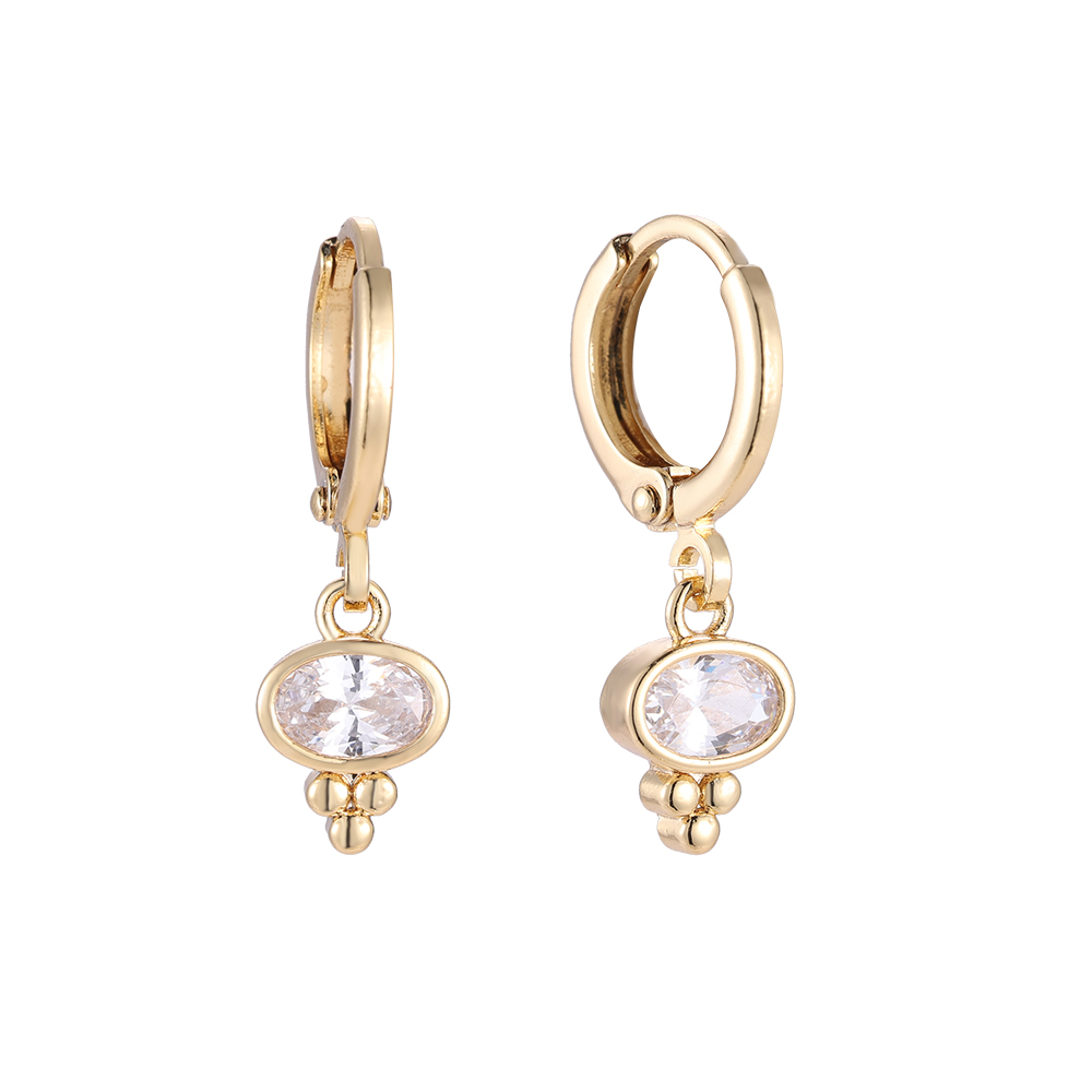 Oval Diamond & Grapes Vergoldetete Earrings