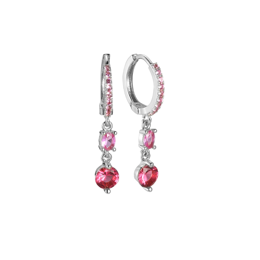 Pomegranate Diamond Trail Gold-plated Hoop Earring