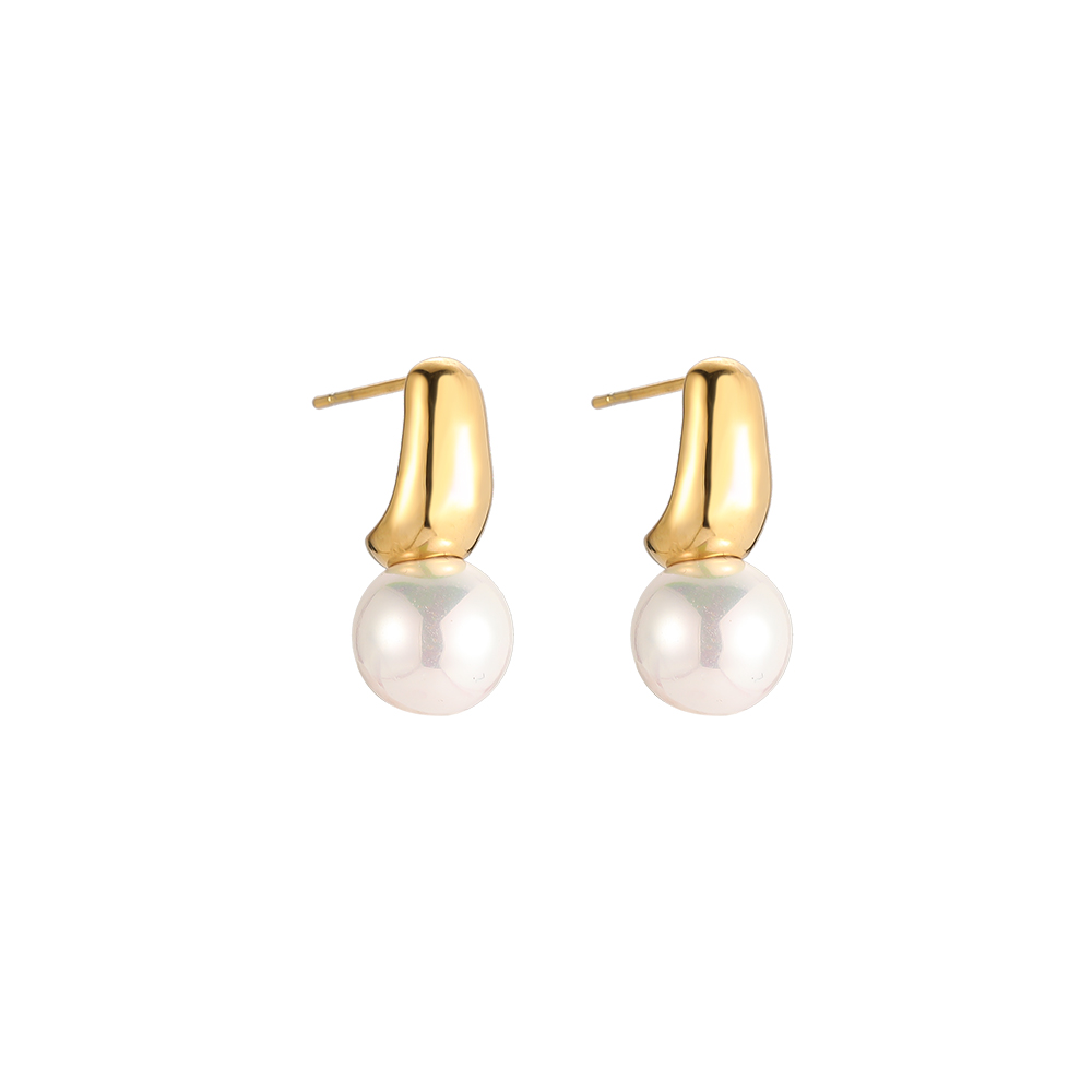 Pearl Lantern Stainless Steel Earrings
