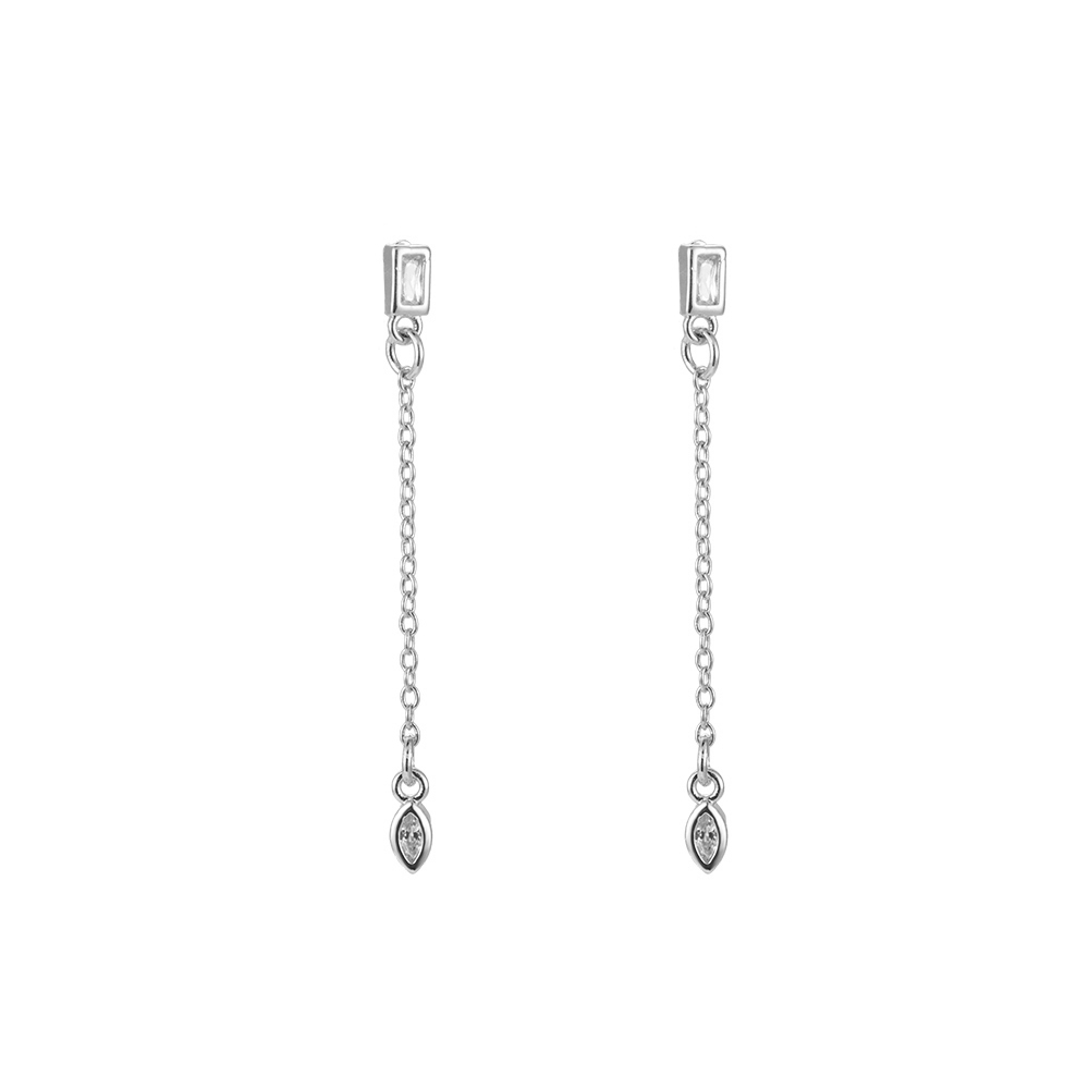 Small Hanging Diamonds Plated Earrings