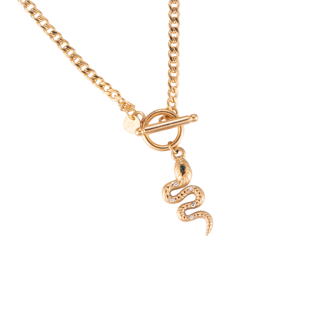 Snake T Clasp Stainless steel Necklace
