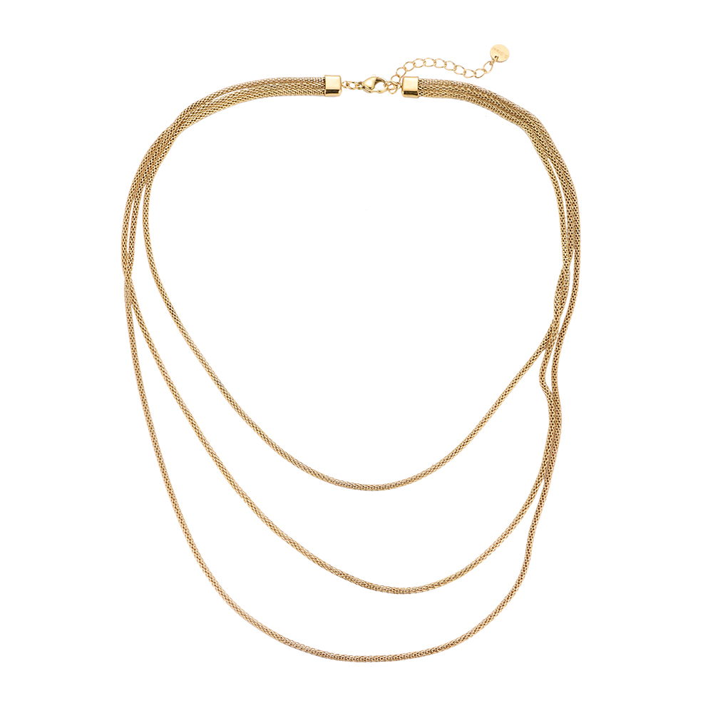 Mesh Chain Multilayered Stainless Steel Necklace