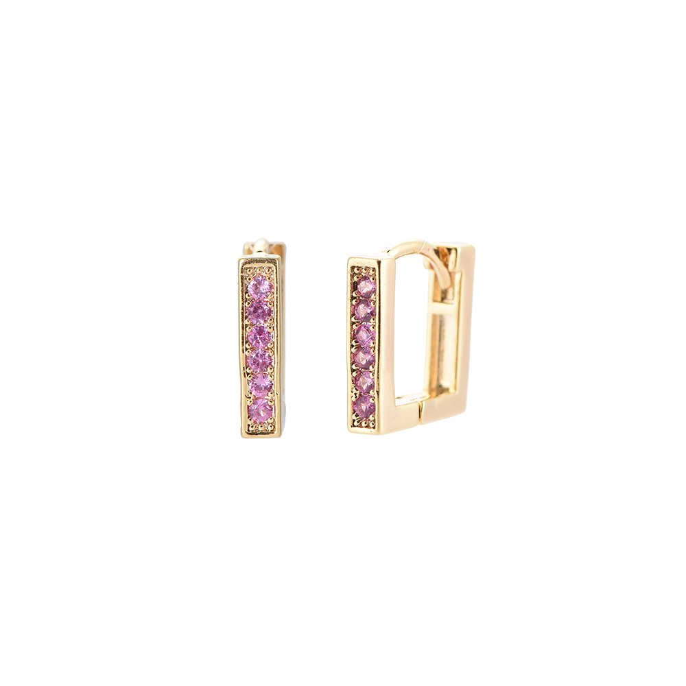 6 Diamonds Square Plated Earring
