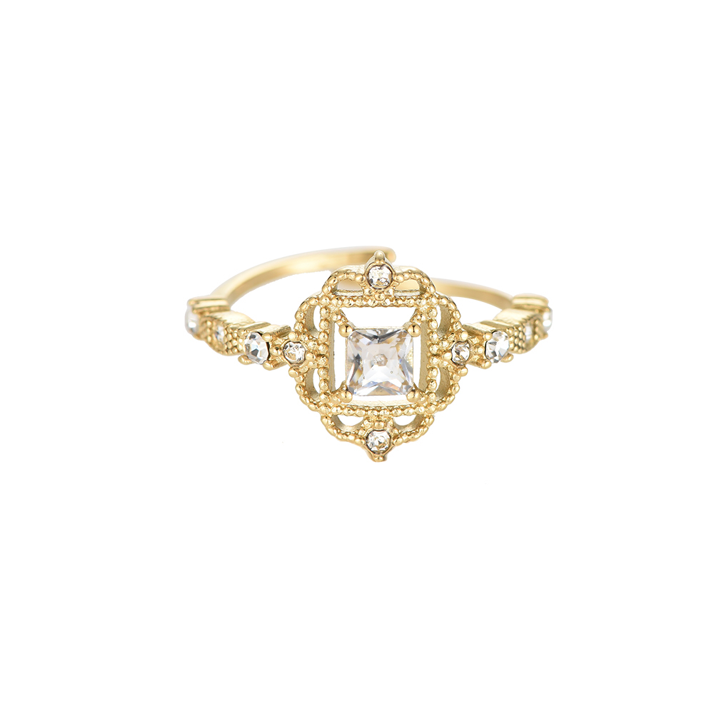 Tesseract Diamond Edelstahl Ring