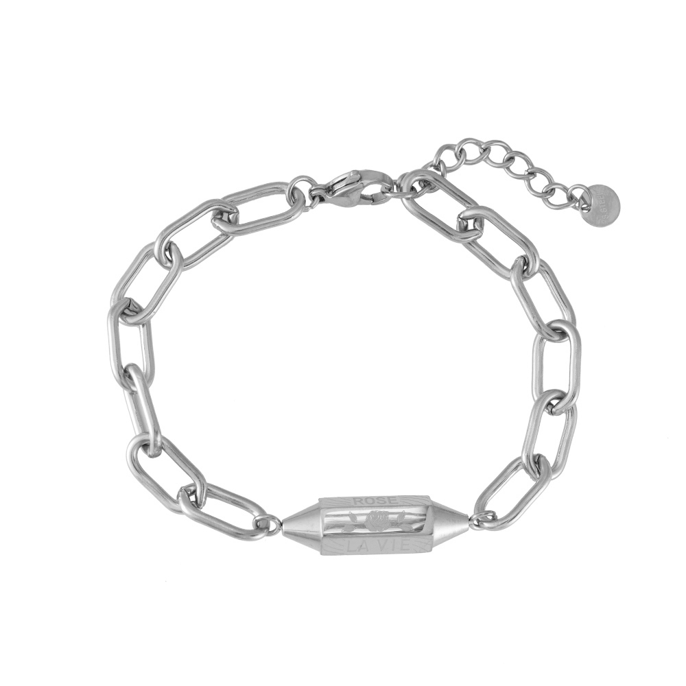 La Vie En Rose Hexagon Chain Stainless Steel Bracelet
