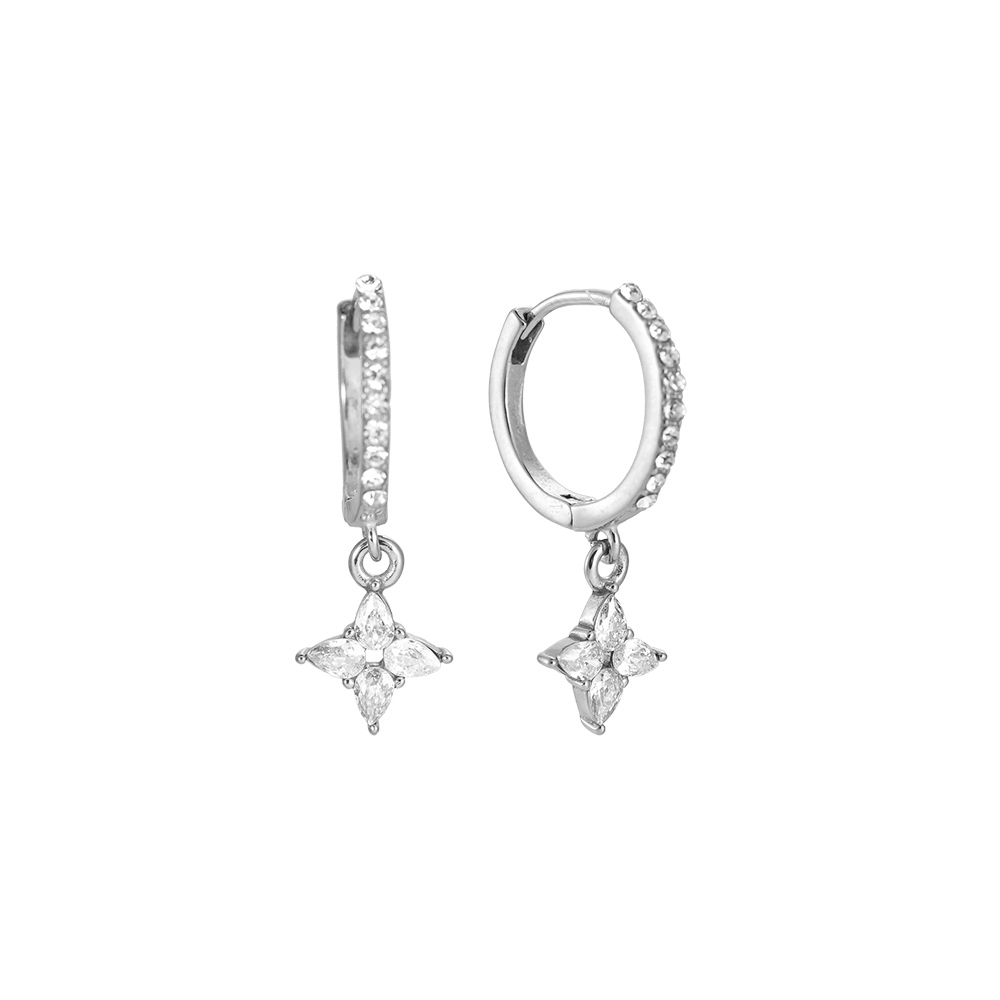 Shuriken Diamonds Stainless Steel Earrings