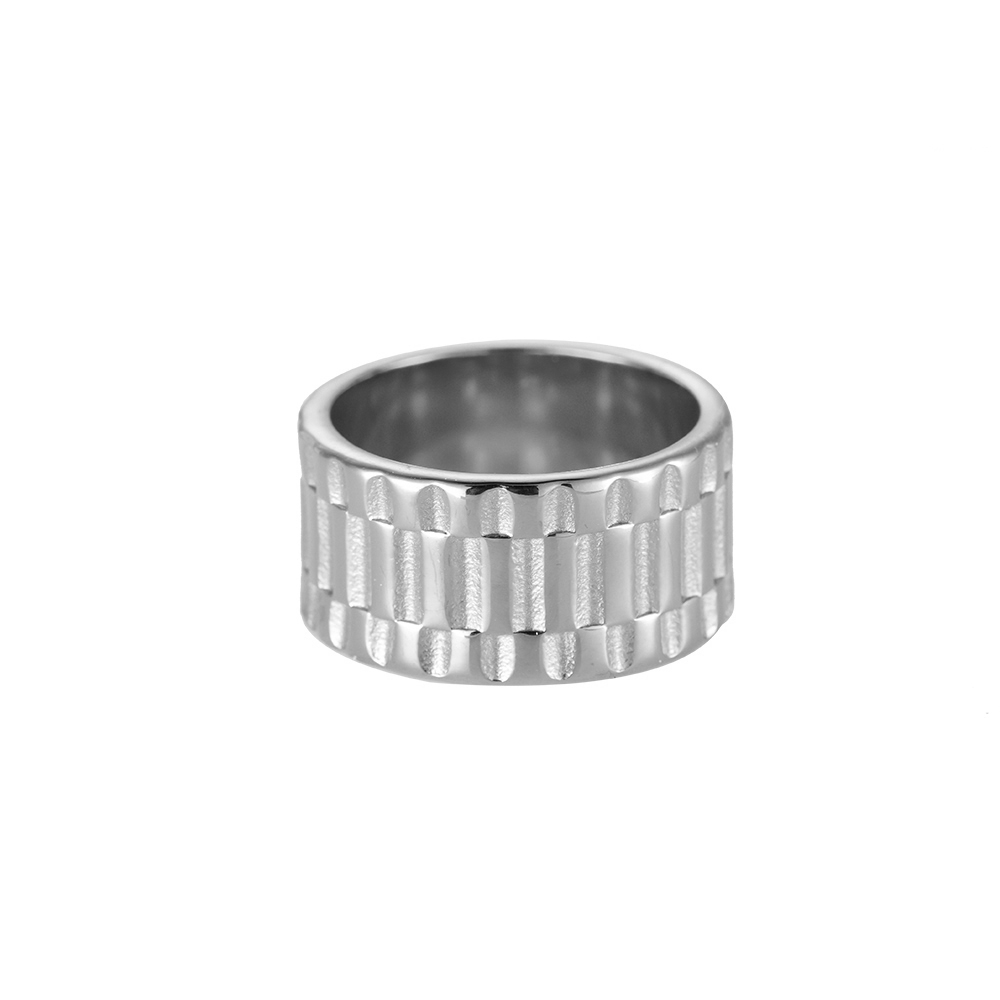 Herring Bone Stainless Steel Ring